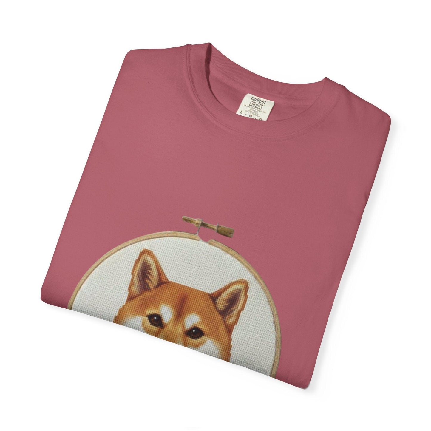 Shiba Inu Sweatshirt, Shiba Mom Gift, Vintage Cross Stitch Dog, Embroidered Floral Crewneck
