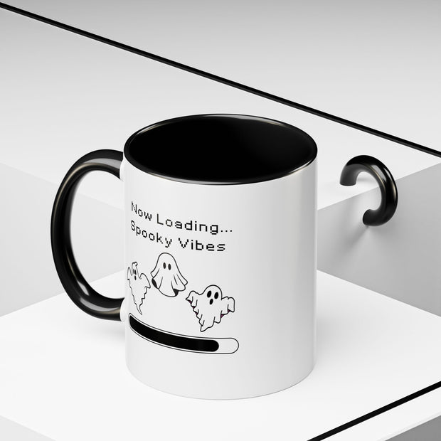 'Now Loading...Spooky Vibes' Accent Coffee Mug