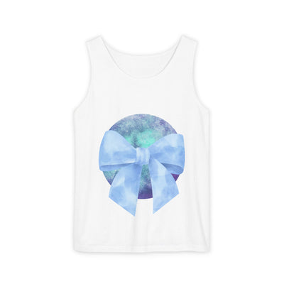 Blue/Green Planet Wrapped In A Bow Unisex Tank Top