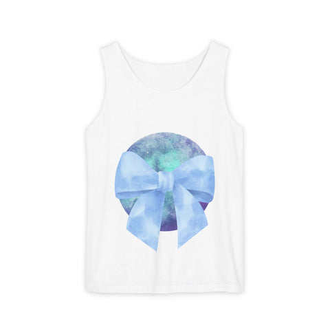 Blue/Green Planet Wrapped In A Bow Unisex Tank Top