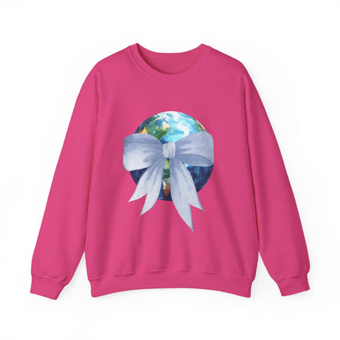 Earth Wrapped In A Bow Unisex Crewneck Sweatshirt