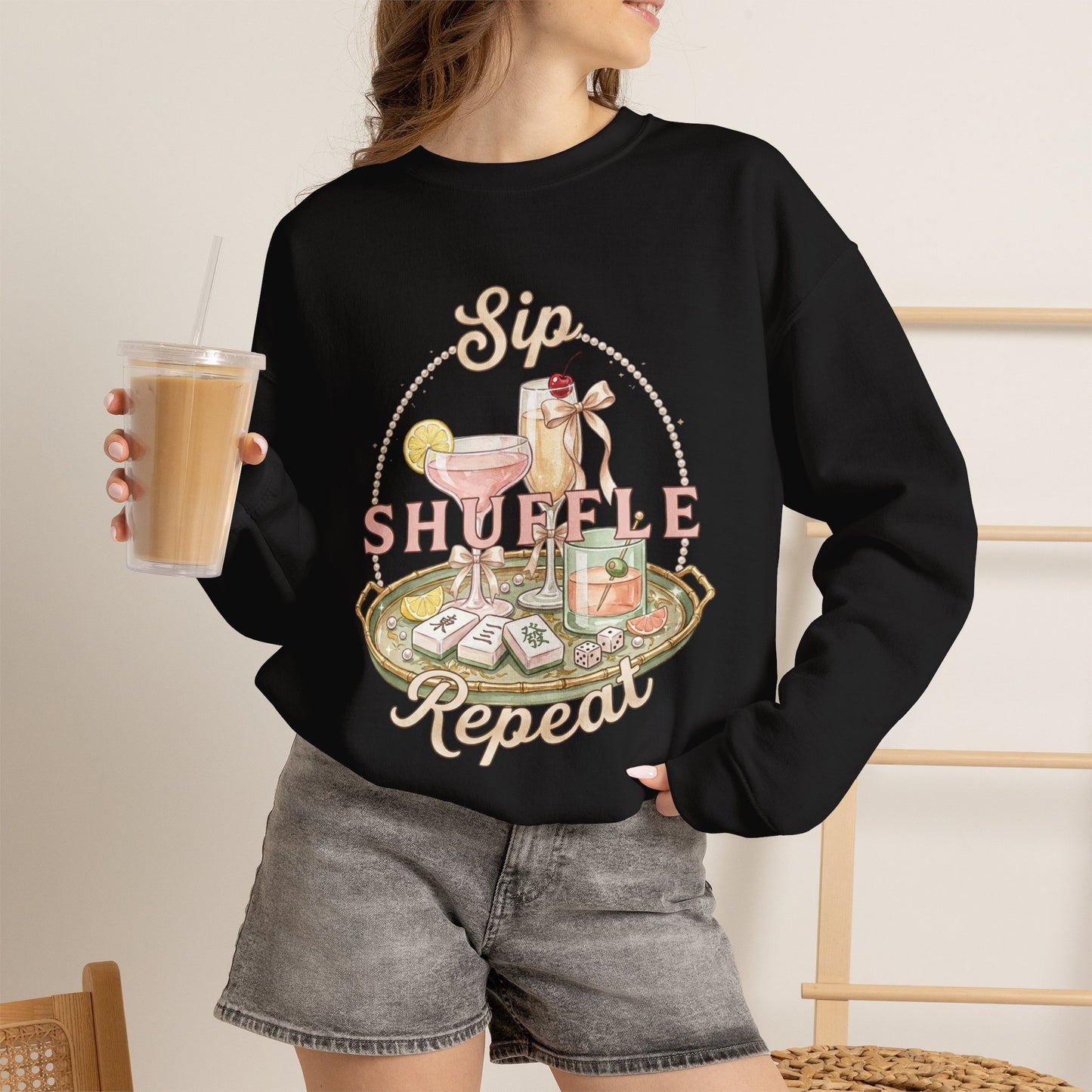 Mahjong Girls Night Crewneck Sweatshirt | Mahjong Tiles, Pastel Cozy Club