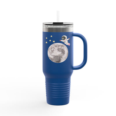 Astronaut Flying To The Moon Insulated Travel Mug, 40oz