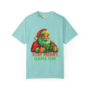 Stay Merry Game On Santa, T-Shirt | Christmas Gamer Holiday Tee