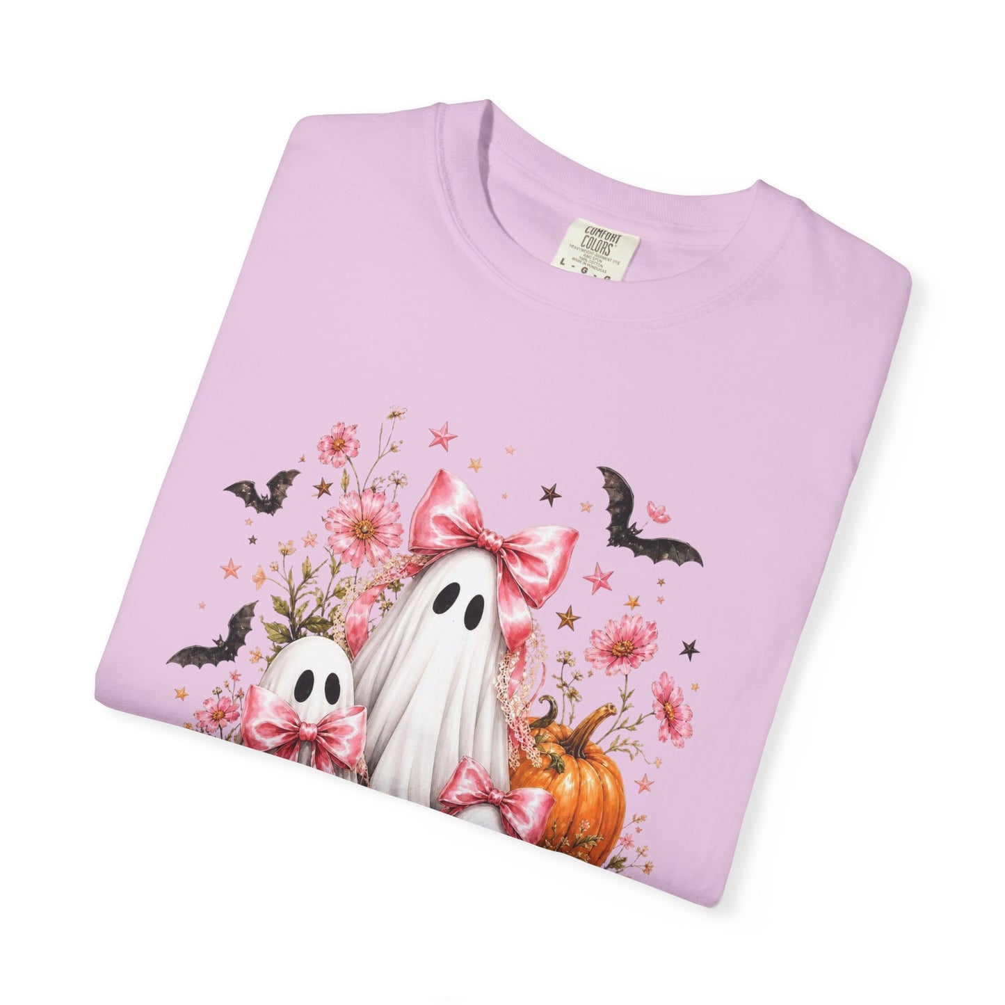 Coquette Ghost Halloween Shirt, Pink Bow Ghost T-Shirt, Cute Spooky Season Tee, Girly Halloween Pumpkin Graphic, Fall Aesthetic Shirt