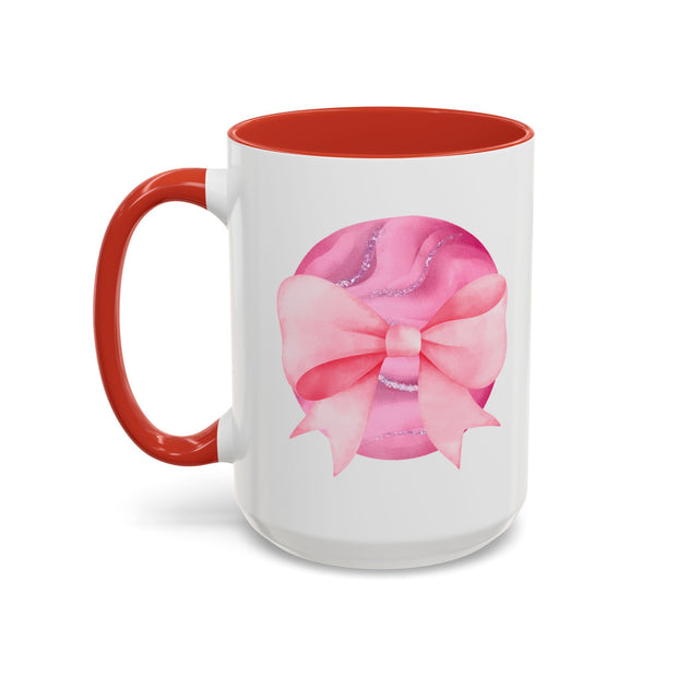 Pink Planet Wrapped In A Bow Accent Coffee Mug