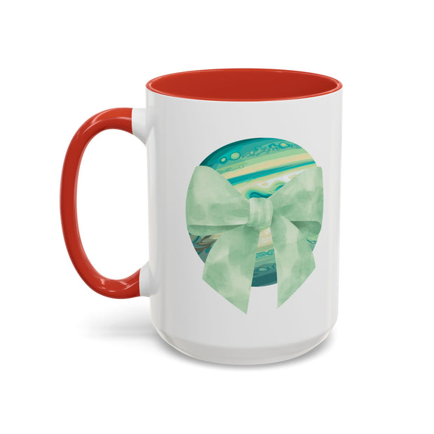 Green Planet Wrapped In A Bow Accent Coffee Mug