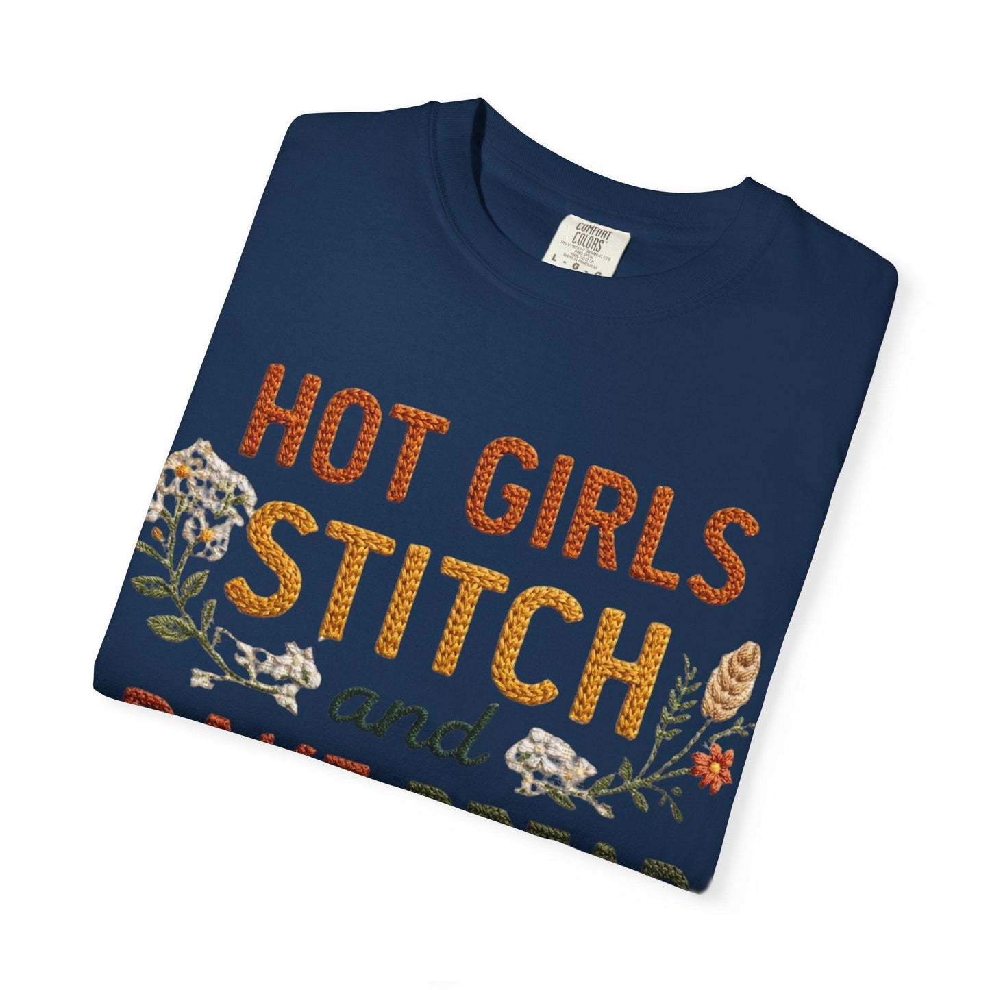 Hot Girls Stitch and Bake Bread T-Shirt | Bread Loaf Floral Embroidery Design