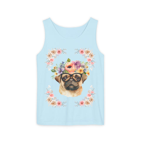 Geeky Goddess Pug Unisex Tank Top