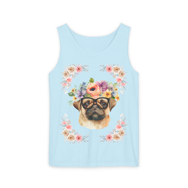 Geeky Goddess Pug Unisex Tank Top
