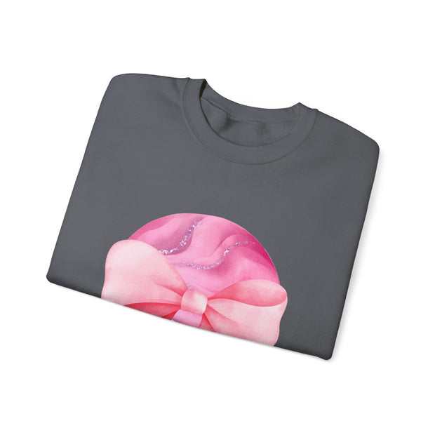 Pink Planet Wrapped In A Bow Unisex Crewneck Sweatshirt