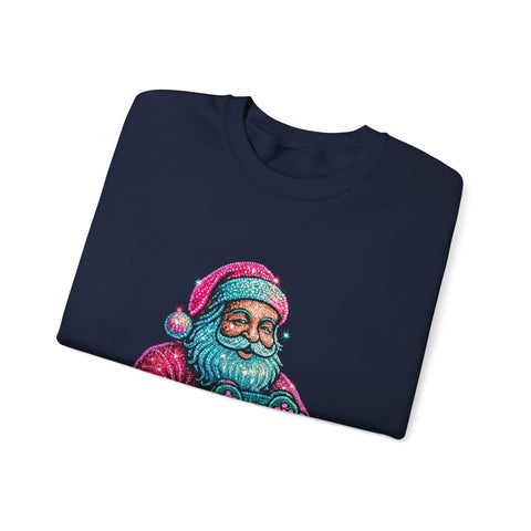 Santa with Game Controller Crewneck, Stay Merry Game On Holiday Sweatshirt