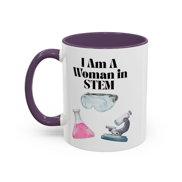 'I Am A Woman In STEM' Scientist Accent Coffee Mug