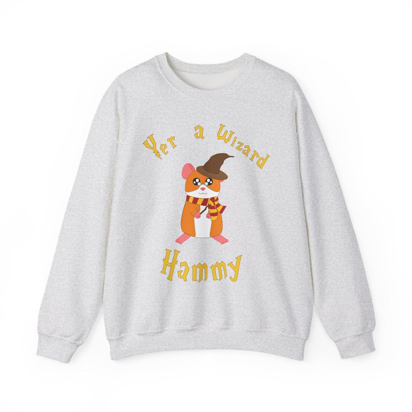 Hammy Wizard Illustration Sweatshirt | Cute Hamster Wizard Crewneck