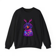 Dachshund Reindeer Sweater Crewneck Sweatshirt | Neon Holiday Dog Art