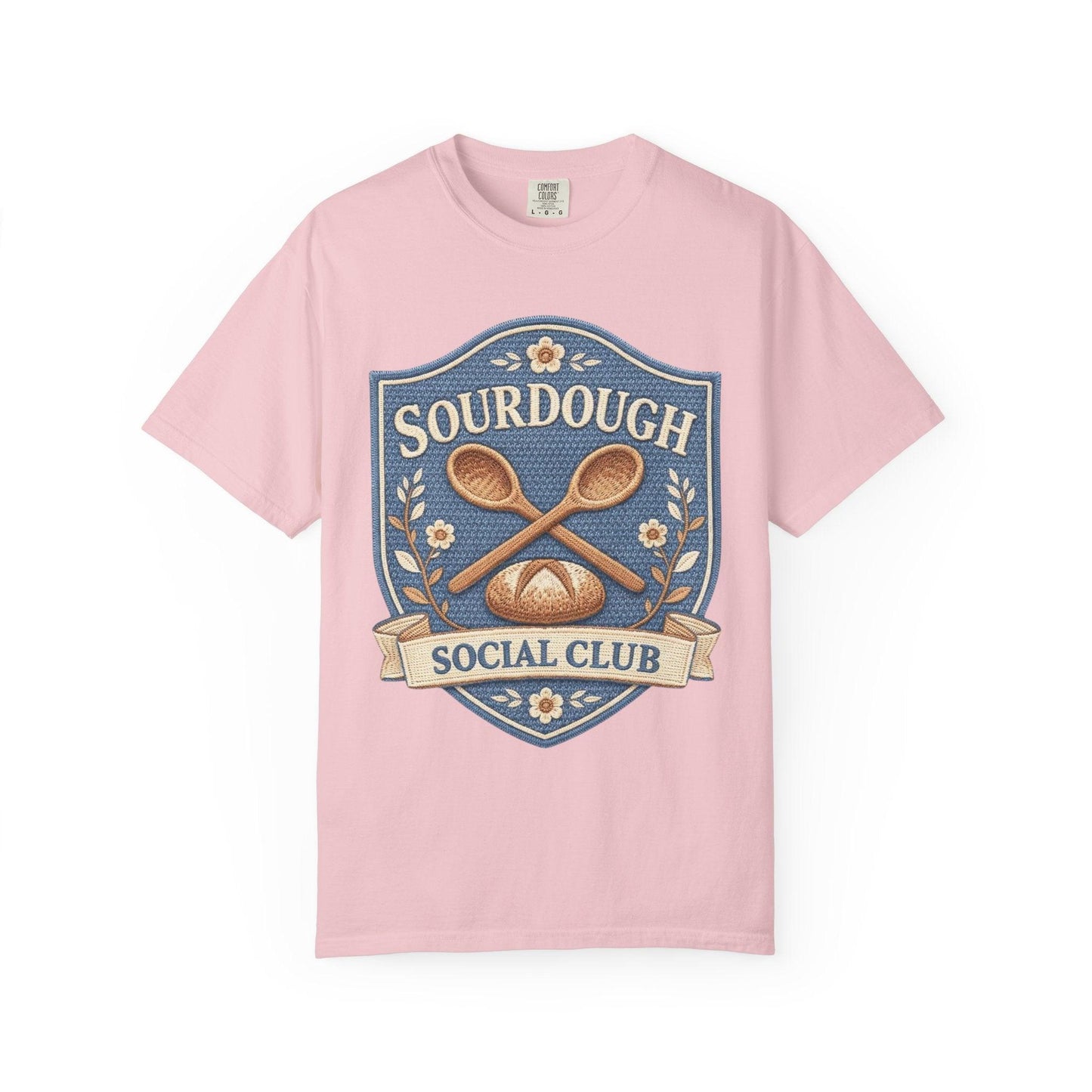 Sourdough Social Club T-shirt | Vintage Baking Badge, Bread Loaf & Spoons