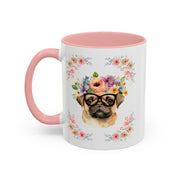 Geeky Goddess Pug Accent Coffee Mug