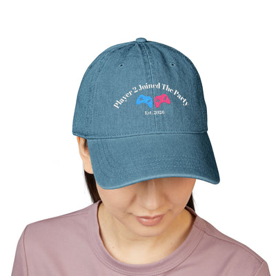 'Player 2 Joined The Party' 'Est. 2026' Denim Embroidered Cap