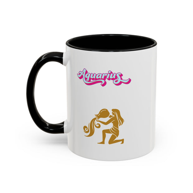'Aquarius' Zodiac Accent Coffee Mug