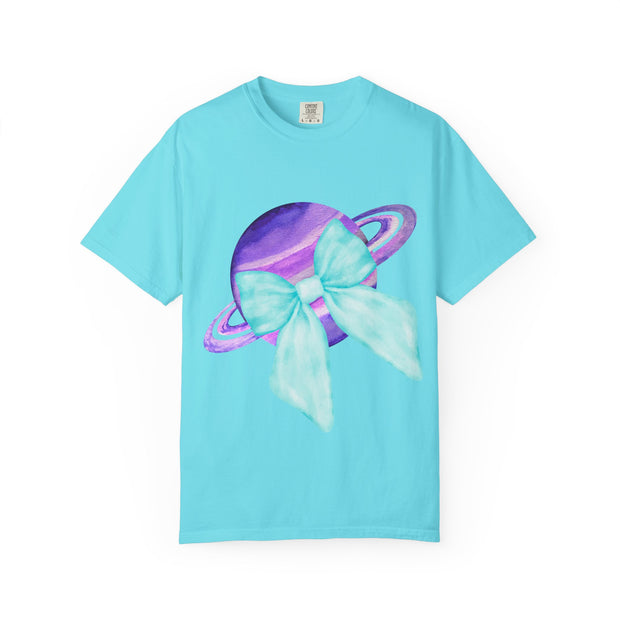 Purple Saturn Wrapped In Bow Unisex T-Shirt