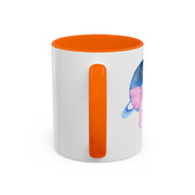Blue Saturn Wrapped In A Pink Bow Accent Coffee Mug
