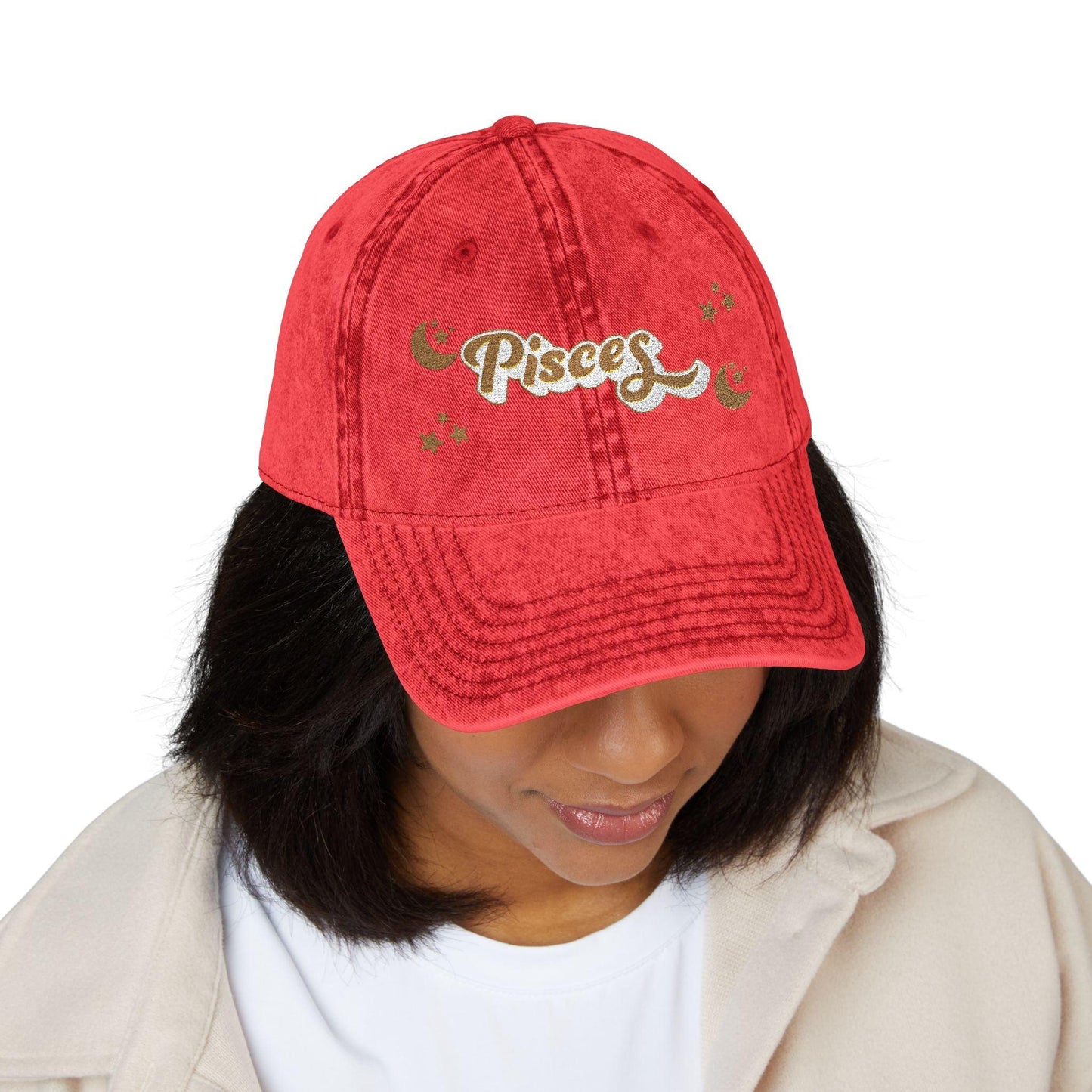 'Pisces' Vintage Embroidered Cap
