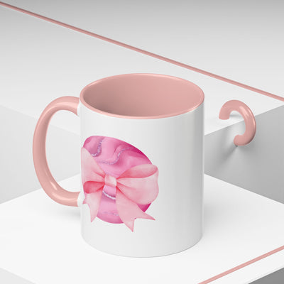 Pink Planet Wrapped In A Bow Accent Coffee Mug