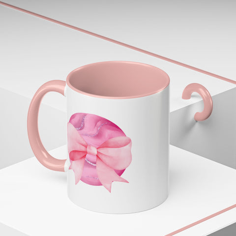 Pink Planet Wrapped In A Bow Accent Coffee Mug