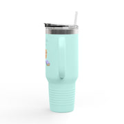 'Feline Good with a Book & Brew' Insulated Travel Mug, 40oz
