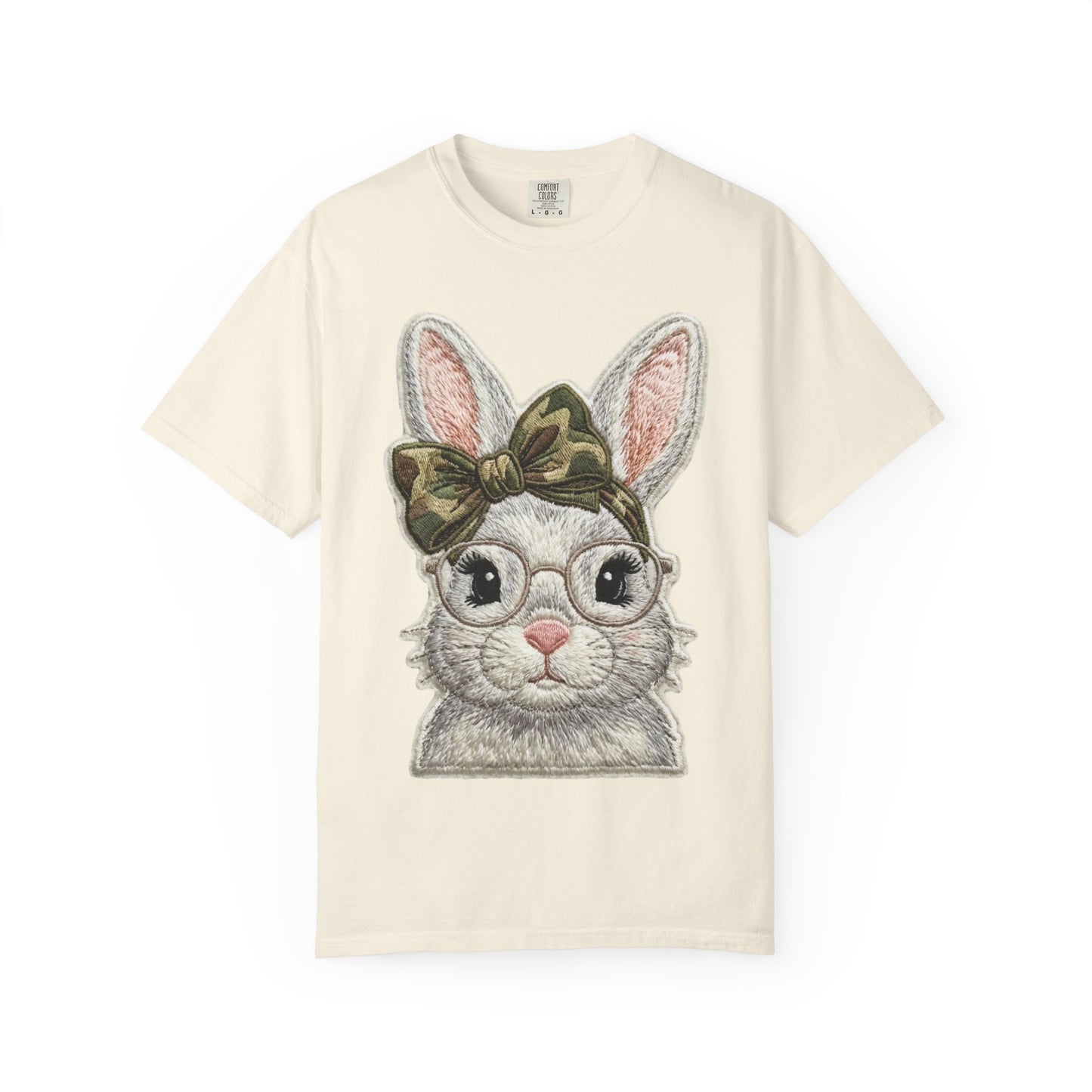 Hipster Bunny Illustration T-Shirt | Bunny with Glasses and Bow