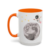 Astronaut Flying To The Moon Accent Coffee Mug