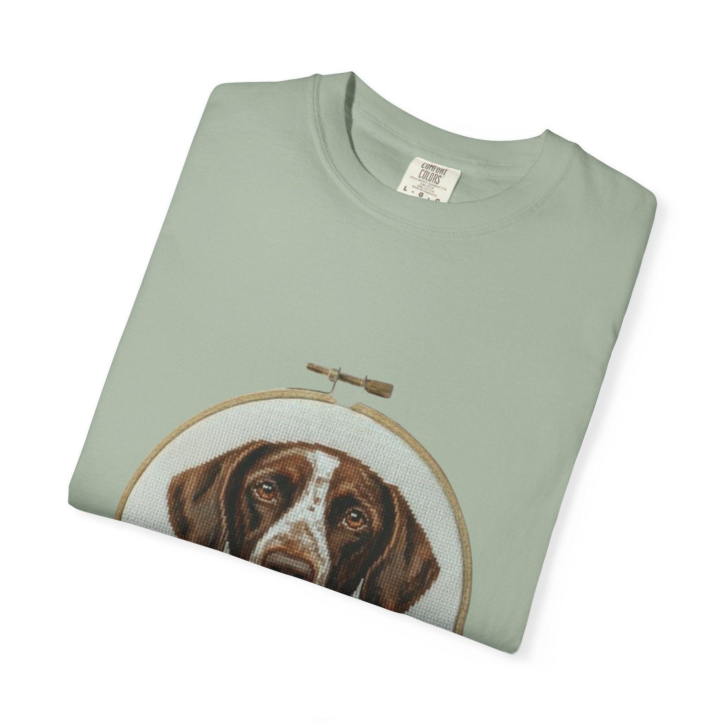 German Shorthaired Pointer Portrait T-Shirt | Embroidery Hoop Dog Art