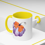 Purple Pumpkin Wrapped In A Bow Accent Coffee Mug