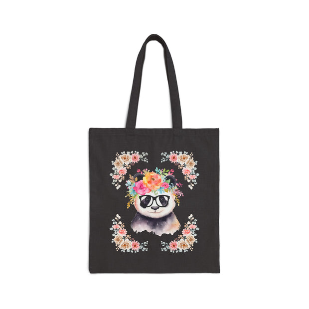 Geeky Goddess Panda Cotton Canvas Tote Bag