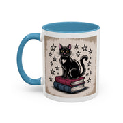 Cat and Book Lover's Accent Coffee Mug
