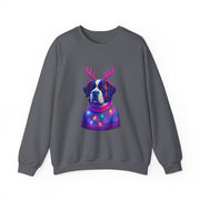 Saint Bernard with Reindeer Antlers sweatshirt | Holiday Dog Sweater Design