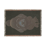 Poodle Wearing Beanie and Scarf Woven Blanket | Cozy Cabin Throw