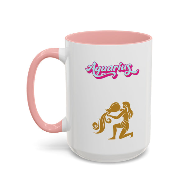 'Aquarius' Zodiac Accent Coffee Mug
