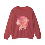 Pink/Yellow Planet Wrapped In A Bow Unisex Crewneck Sweatshirt