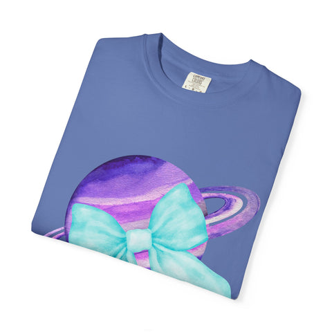 Purple Saturn Wrapped In Bow Unisex T-Shirt