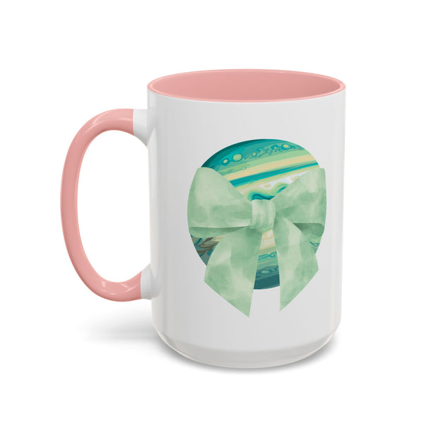 Green Planet Wrapped In A Bow Accent Coffee Mug