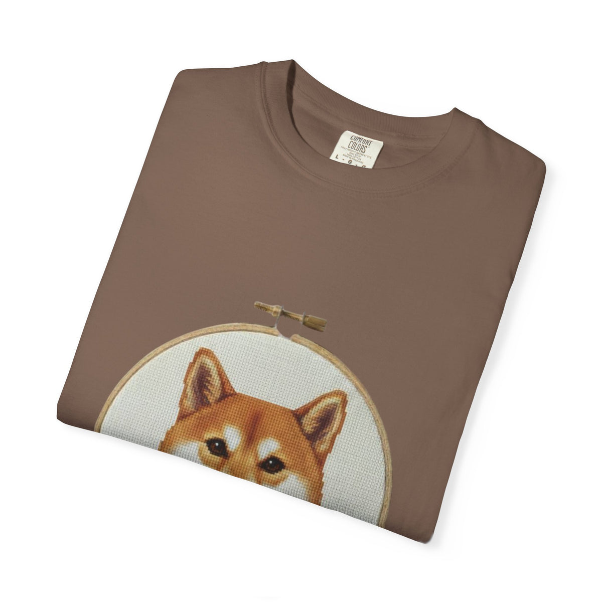 Shiba Inu Sweatshirt, Shiba Mom Gift, Vintage Cross Stitch Dog, Embroidered Floral Crewneck