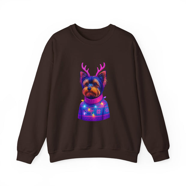 Festive Dog Sweatshirt, Cozy Unisex Crewneck, Pet Lover Gift, Holiday Apparel, Cute Dog Design