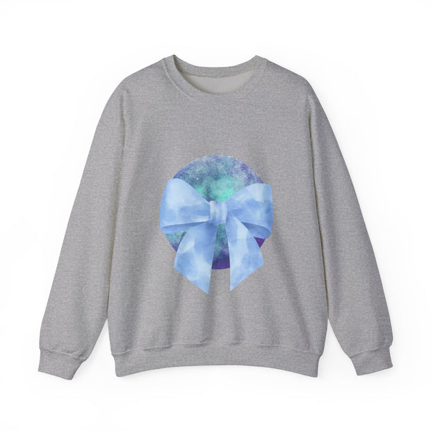 Blue/Green Planet Wrapped In A Bow Unisex Crewneck Sweatshirt