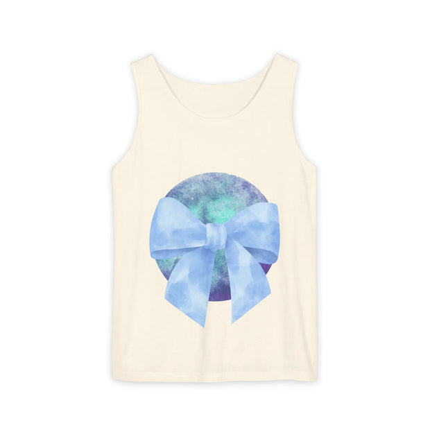 Blue/Green Planet Wrapped In A Bow Unisex Tank Top