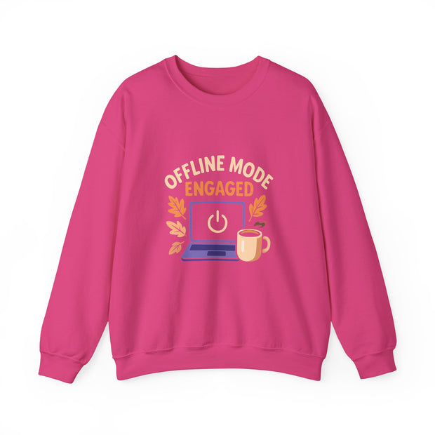 Cozy Offline Mode Sweatshirt, Relaxed Lounge Wear, Fall Fashion, Gift for Remote Workers, Engagement Celebration