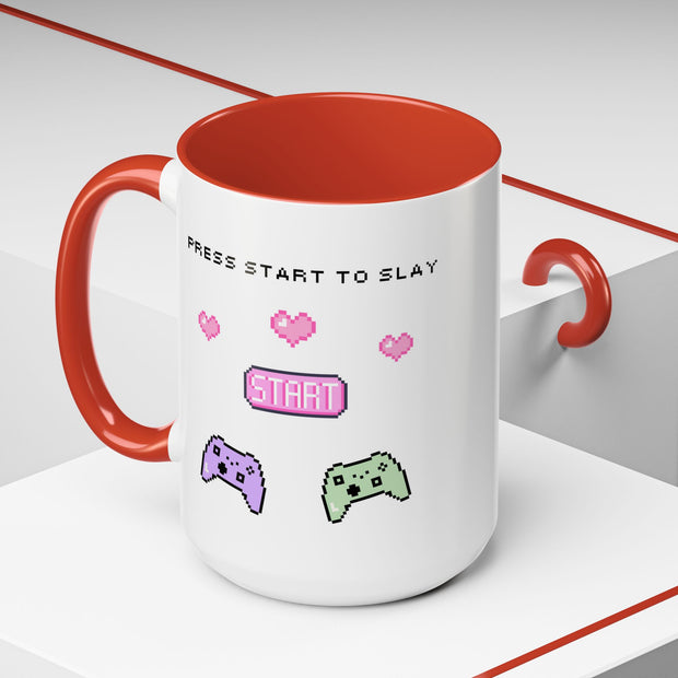'Press Start To Slay' Accent Coffee Mug