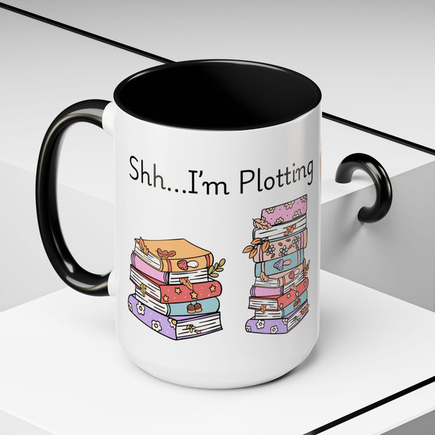 'Shhh...I'm Plotting' Accent Coffee Mug