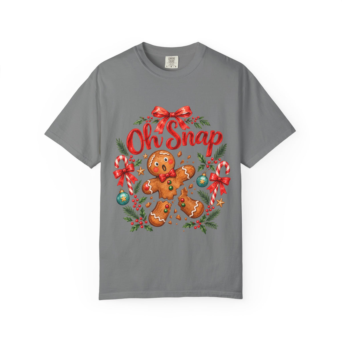 Oh Snap Gingerbread Man T-Shirt | Christmas Cookie Holiday Tee