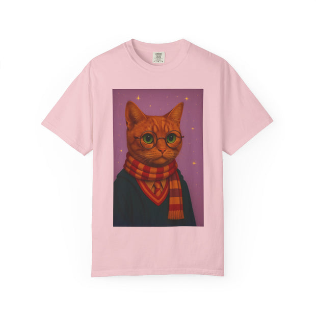 Pawgwarts Orange Cat Wizard T-Shirt